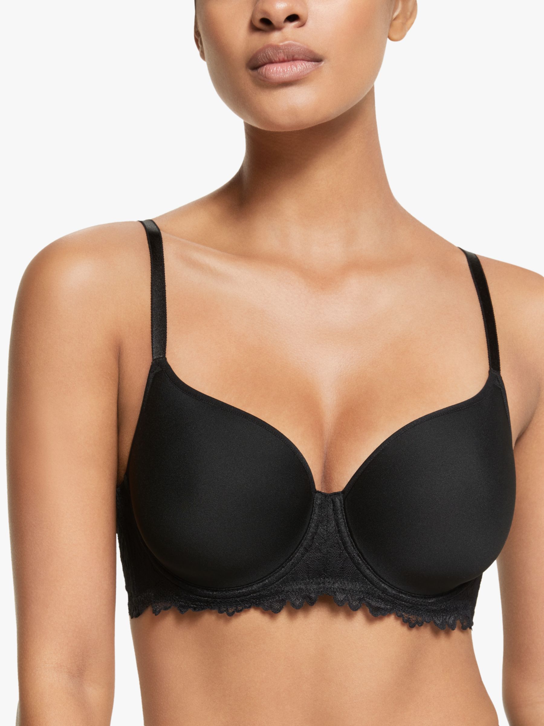 John Lewis Albany Lace Cradle Multiway Strapless Bra, Black at