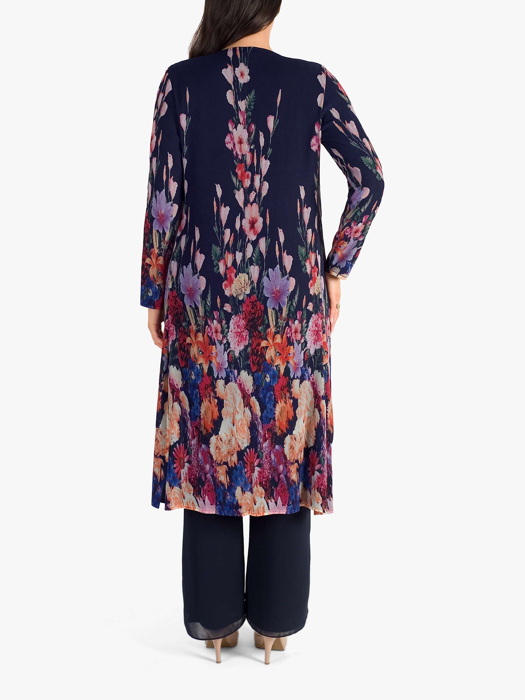 Buy chesca Floral Coat, Navy/Multi Online at johnlewis.com