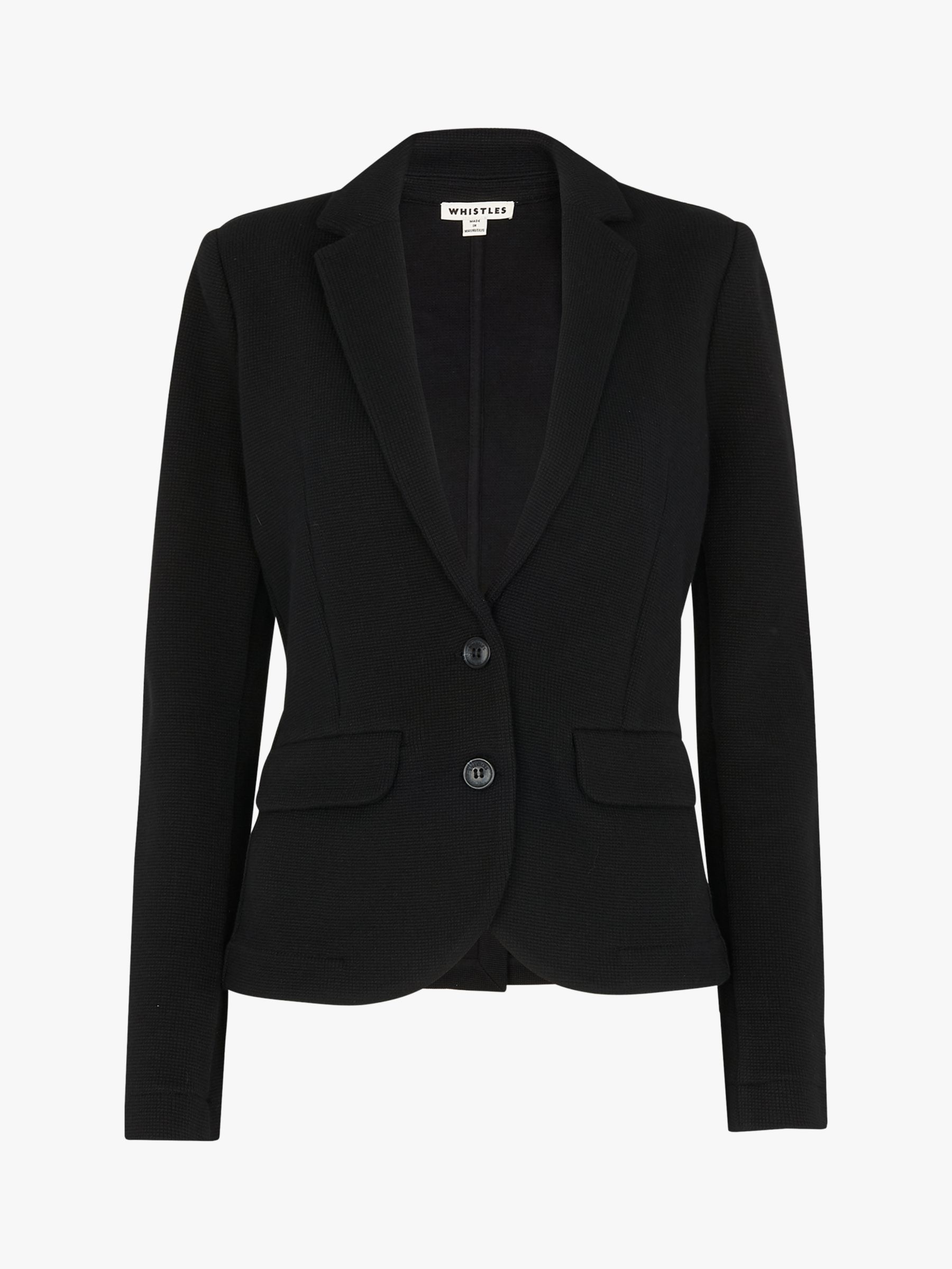 Whistles Slim Jersey Jacket, Black at John Lewis & Partners