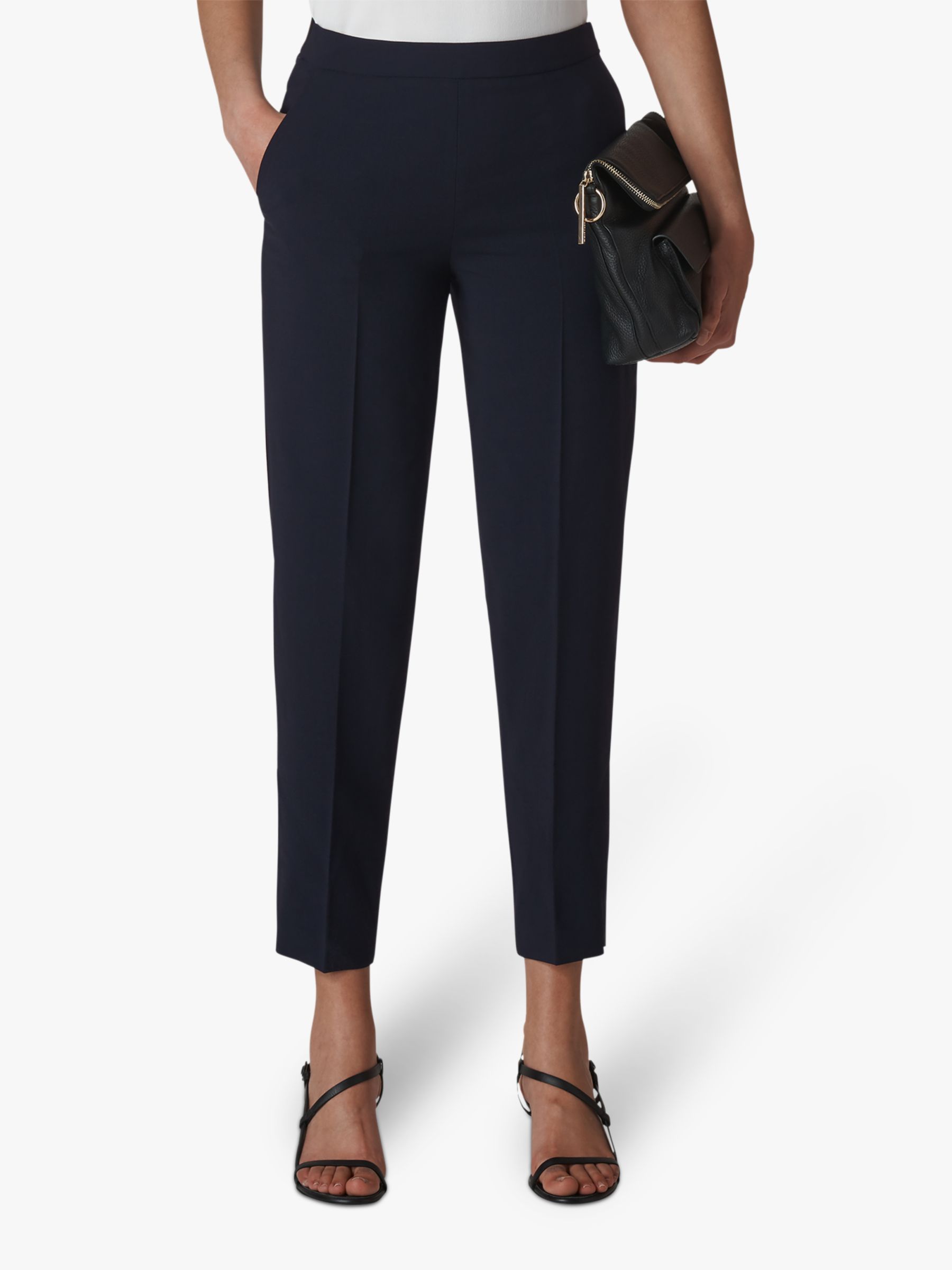 Whistles Anna Elasticated Waist Trousers, Navy at John Lewis & Partners