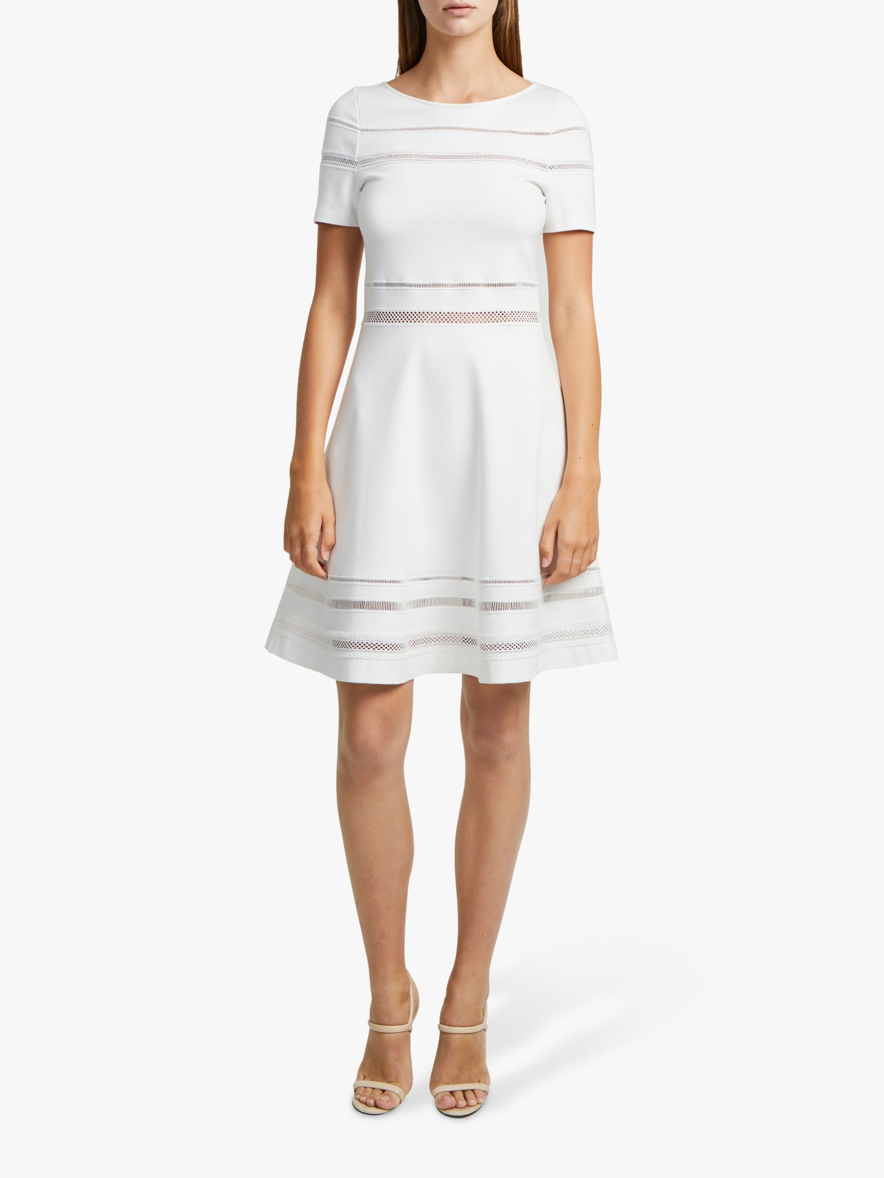 French Connection Scille Lula Short Sleeve Dress, Summer White