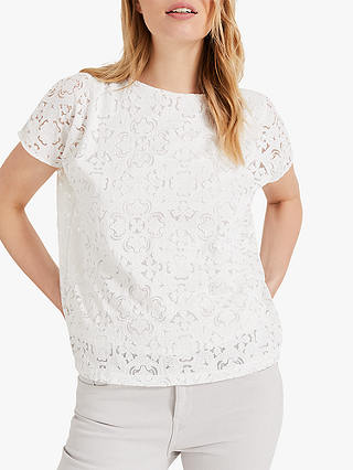 Phase Eight Paulette Paisley Top, White
