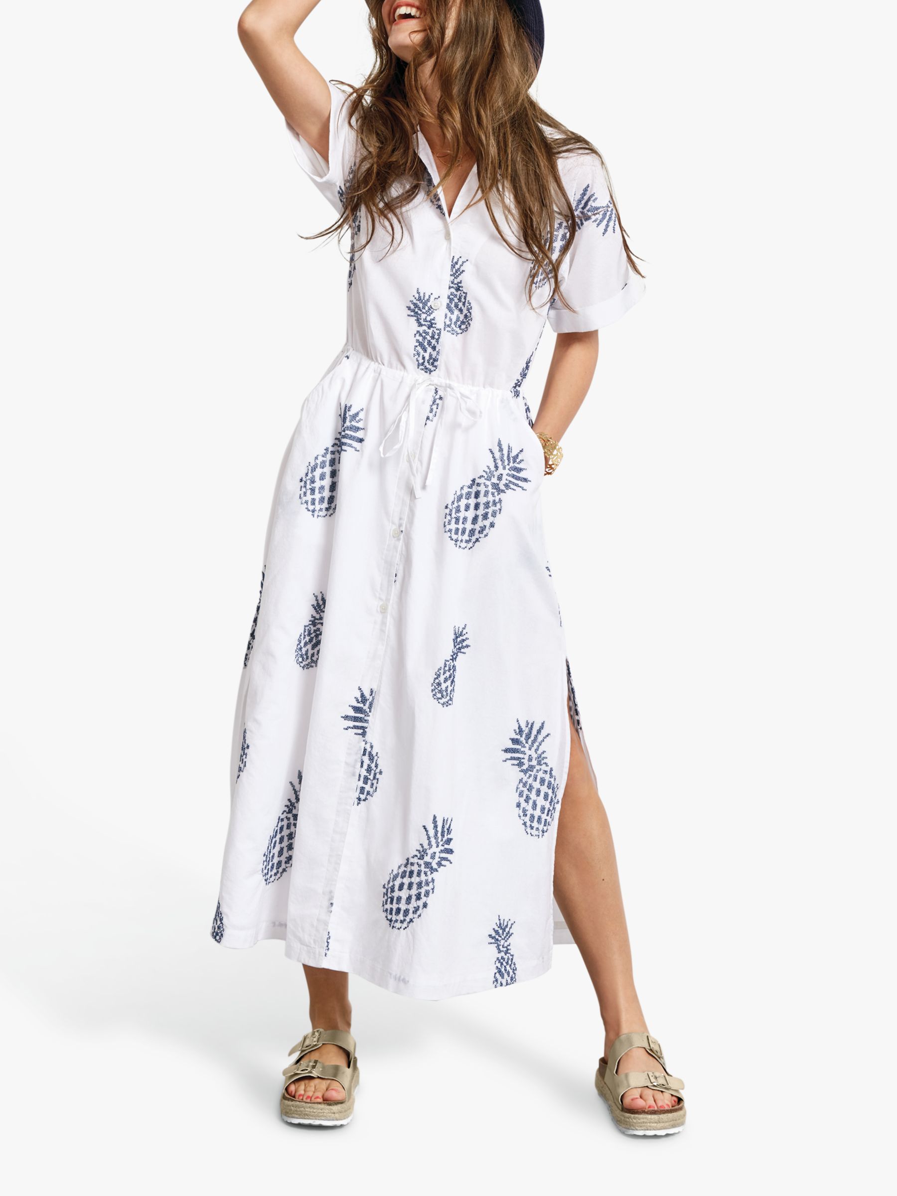  hush Judi Pineapple Shirt Dress White Midnight  at John 