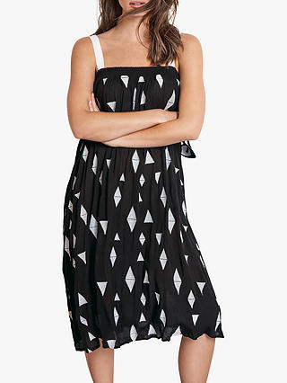 HUSH Ninette Sun Geometric Dress, Black/White