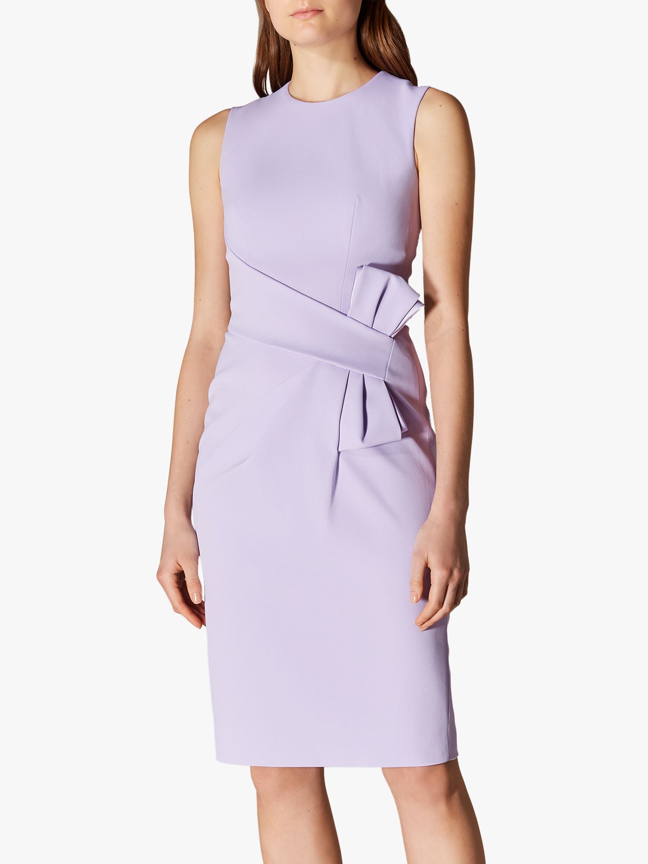 Karen Millen Bow Front Dress, Lilac, 6