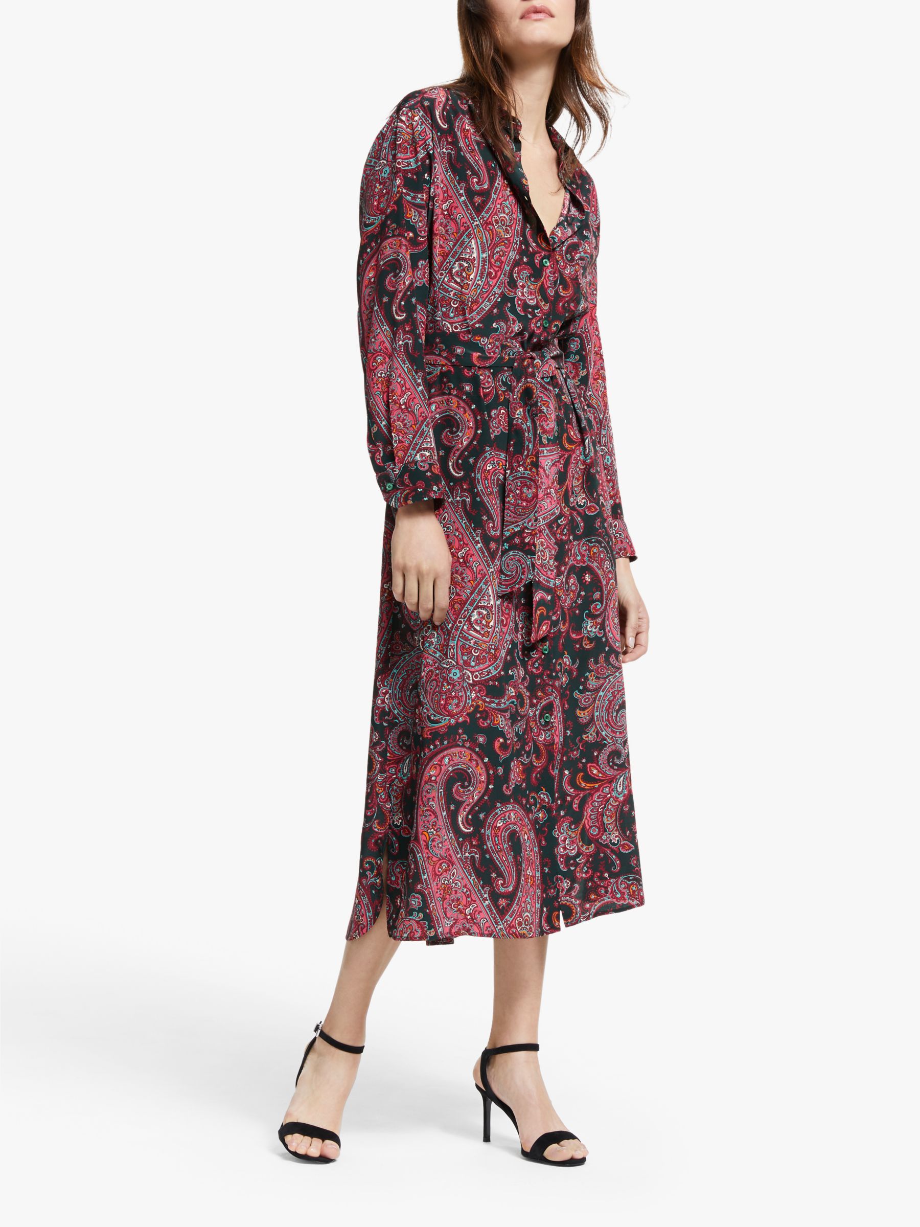 Weekend MaxMara Ossola Silk Shirt Dress, Oil at John Lewis & Partners