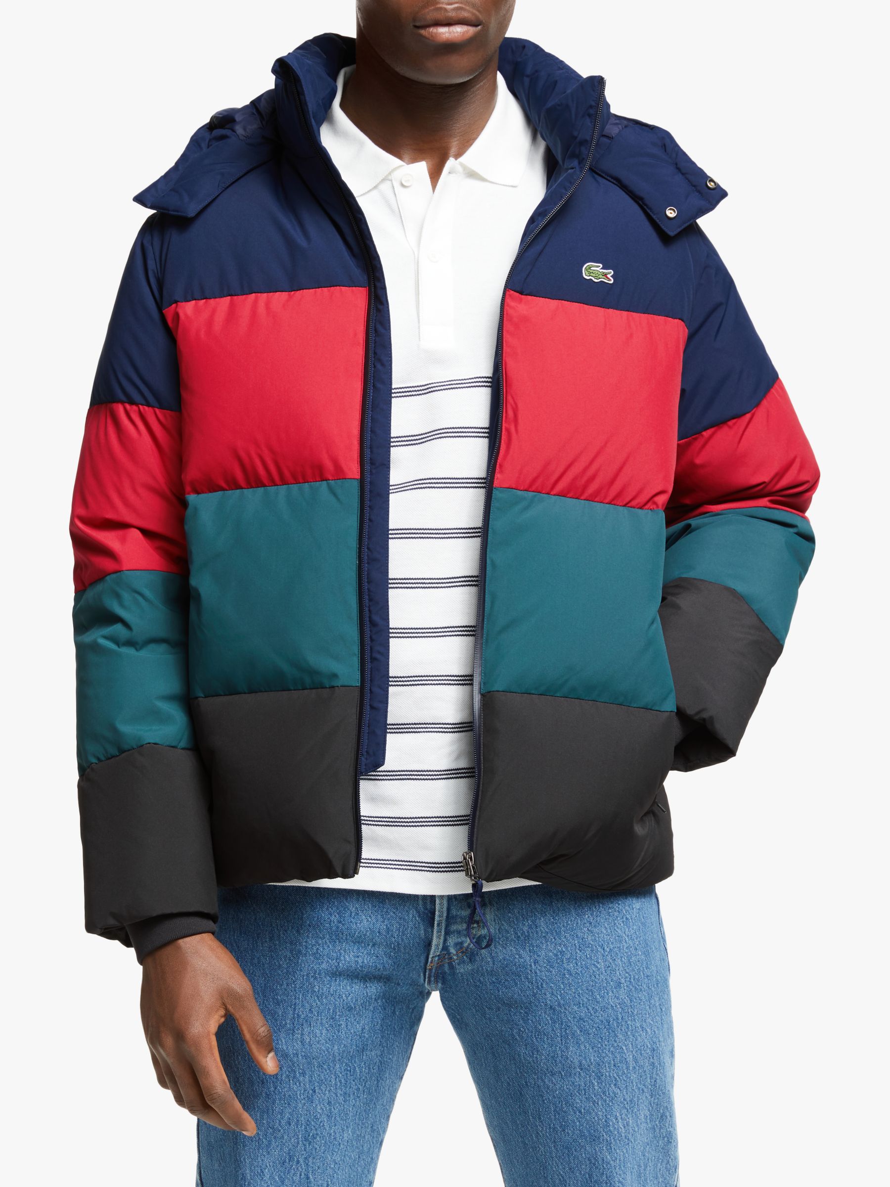 lacoste hooded down jacket