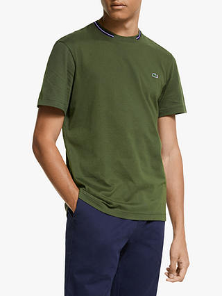 Lacoste Contrast Collar Cotton T-Shirt, Baobab Green