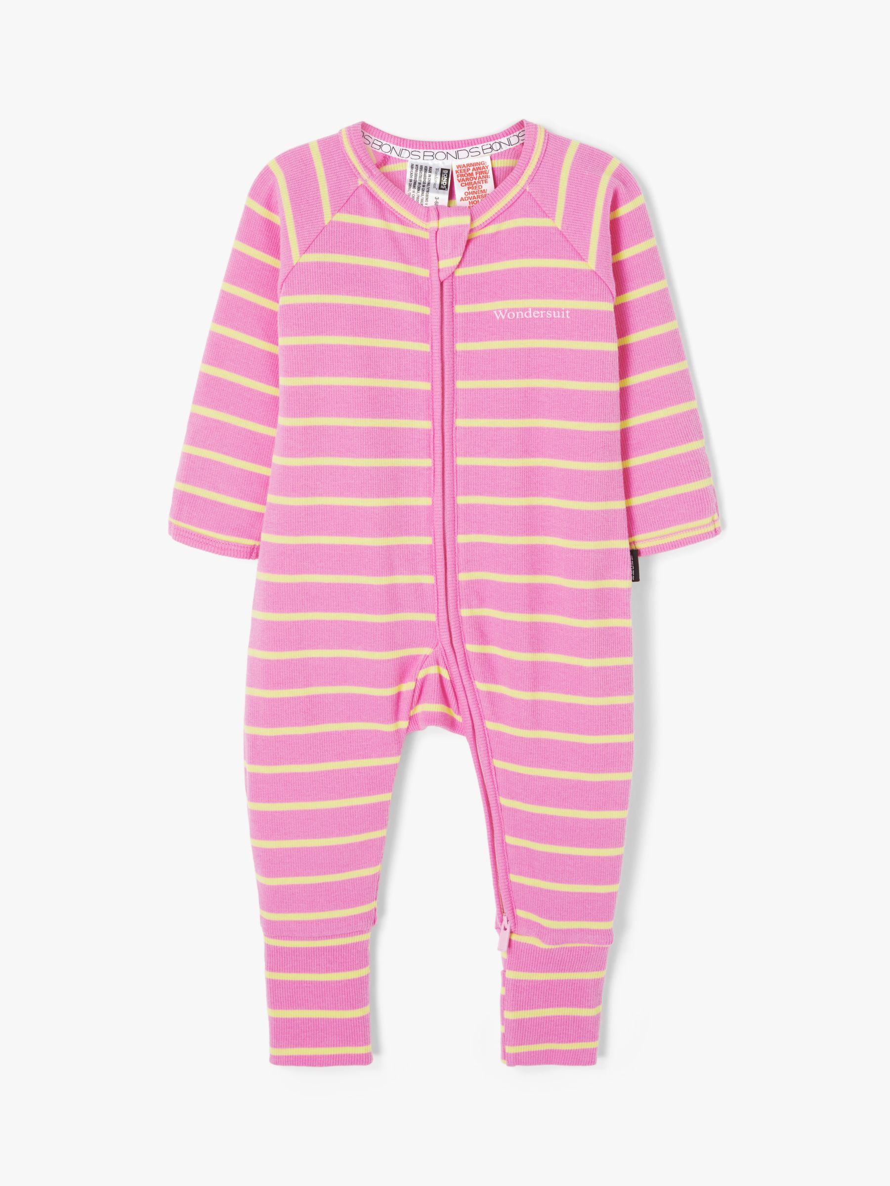 Bonds Baby Stripe Stretch Wondersuit, Pink