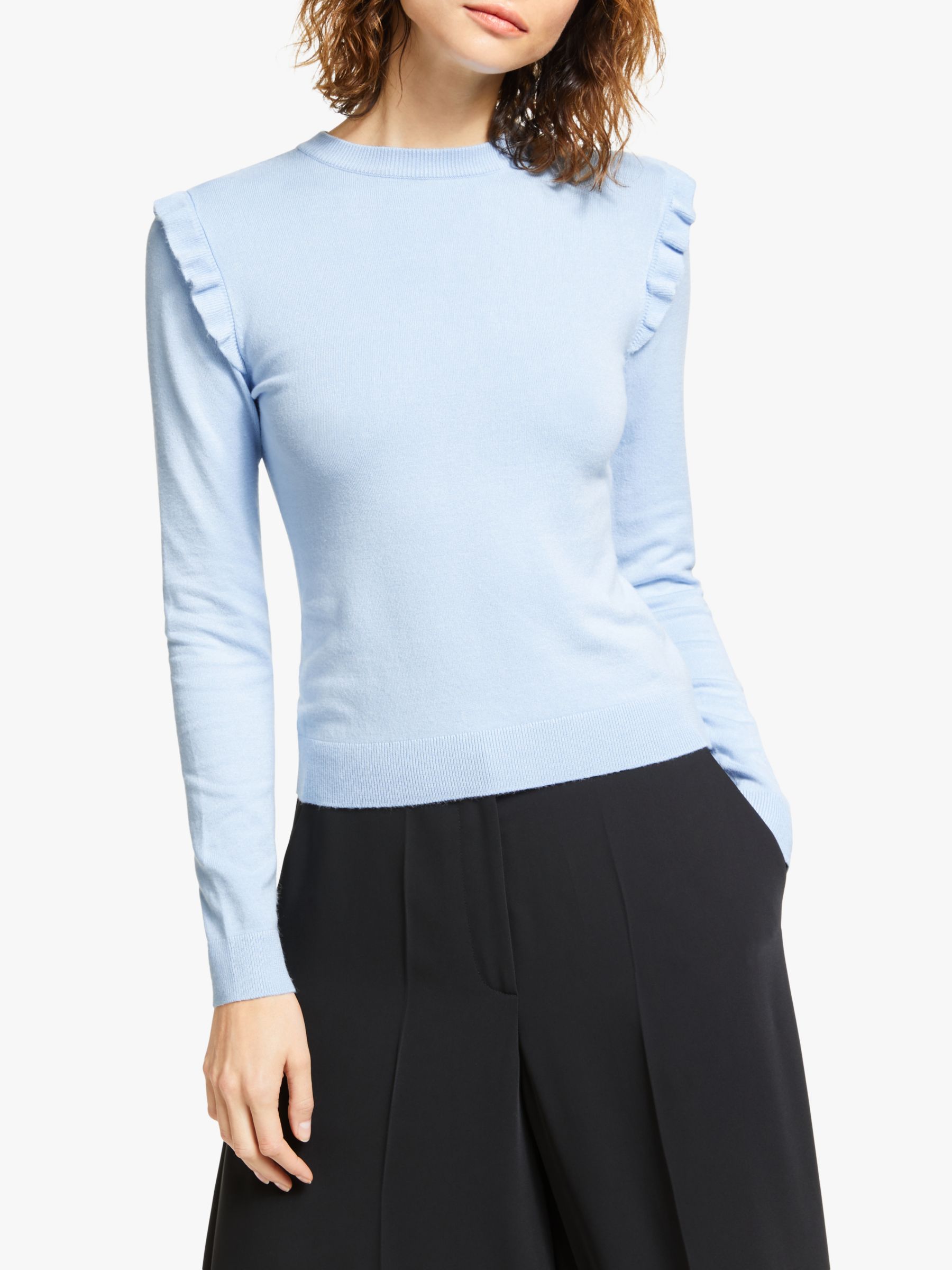 Somerset by Alice Temperley Frill Shoulder Jumper, Sky Blue