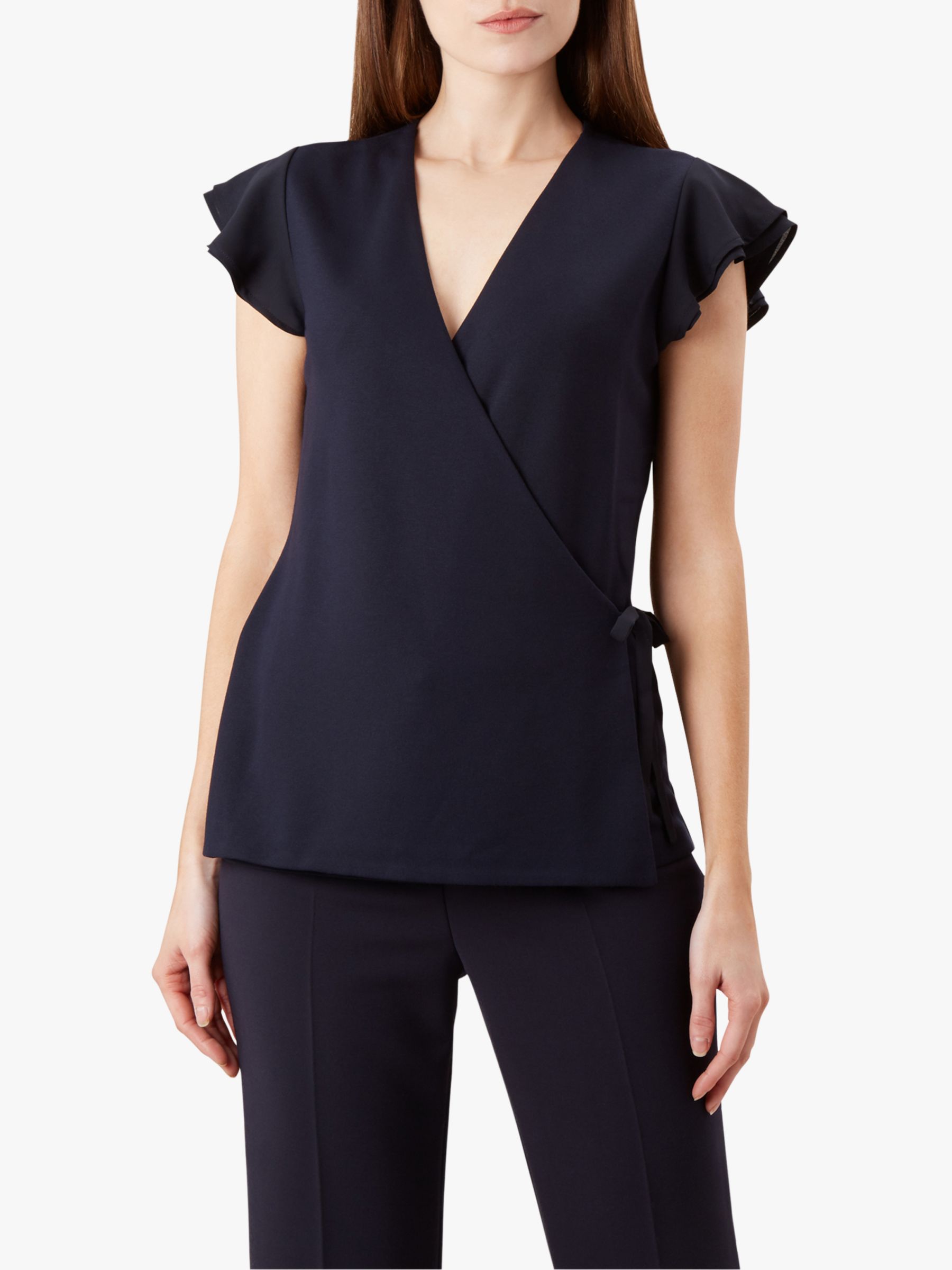 Hobbs Luella Wrap Top, Navy