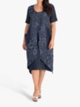 chesca Floral Wrap Dress, Navy
