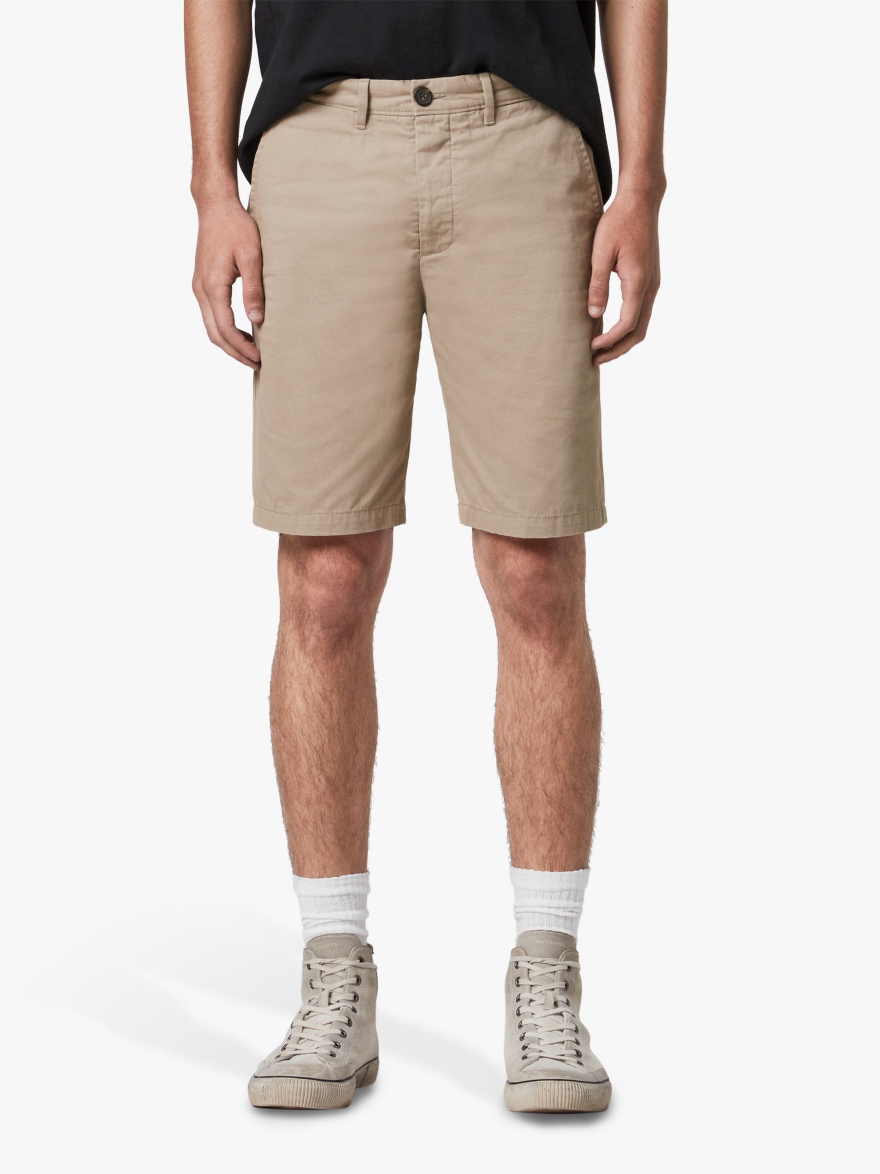AllSaints Cobalt Cotton Shorts, Sand, 31R