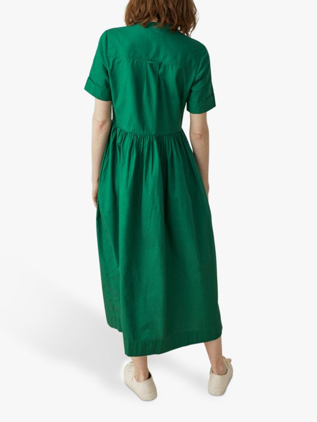 Toast Cotton Oxford Shirt Dress, Racing Green, 8