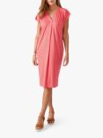 Pure Collection Jersey Relaxed Dress, Rich Coral