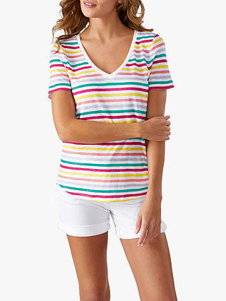 Pure Collection Linen Jersey Tee, Multi