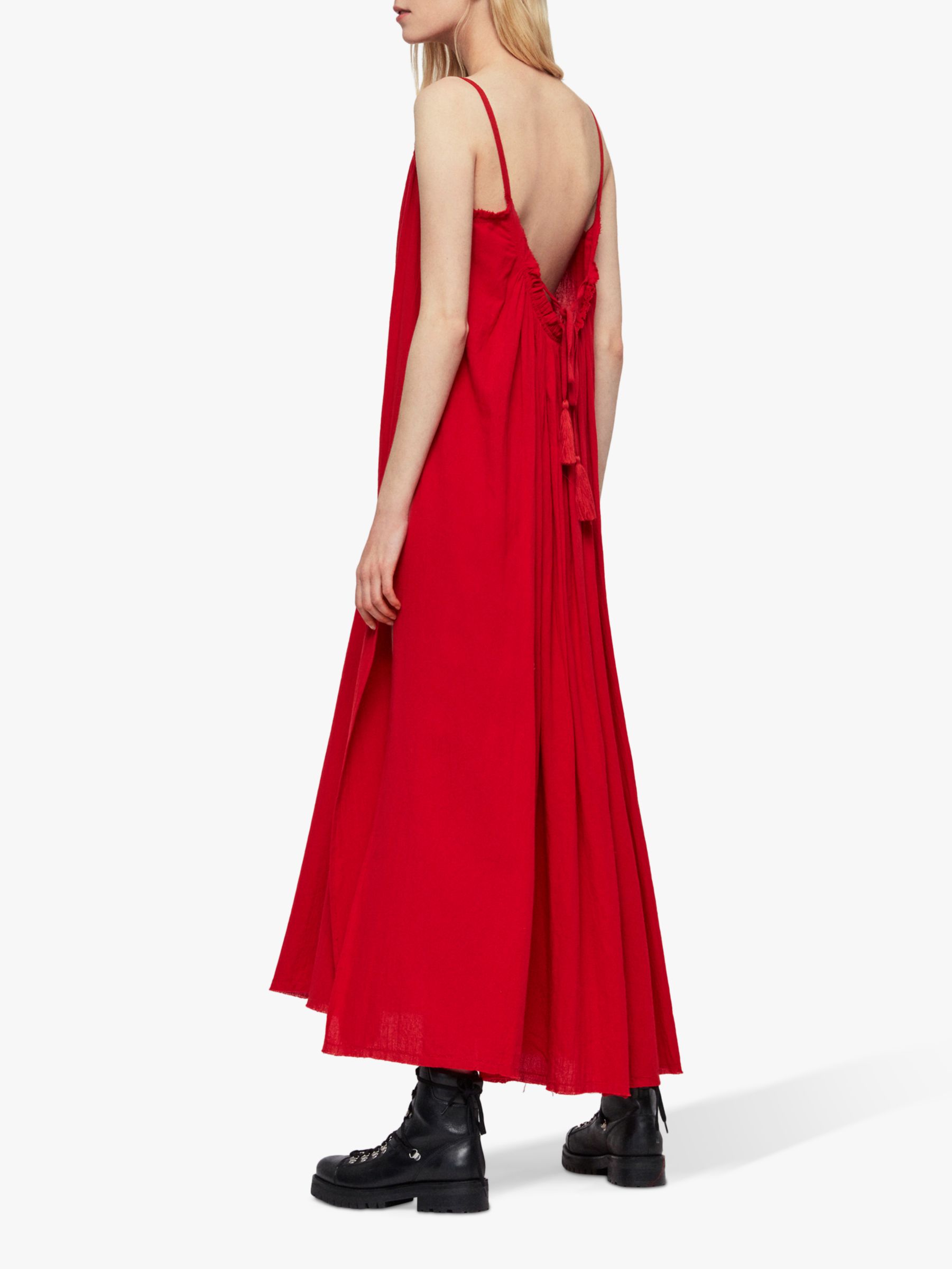 all saints red check dress