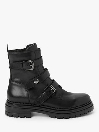 AND/OR Quinn Leather Biker Boots, Black