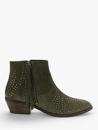AND/OR Paloma Studded Suede Ankle Boots, Khaki