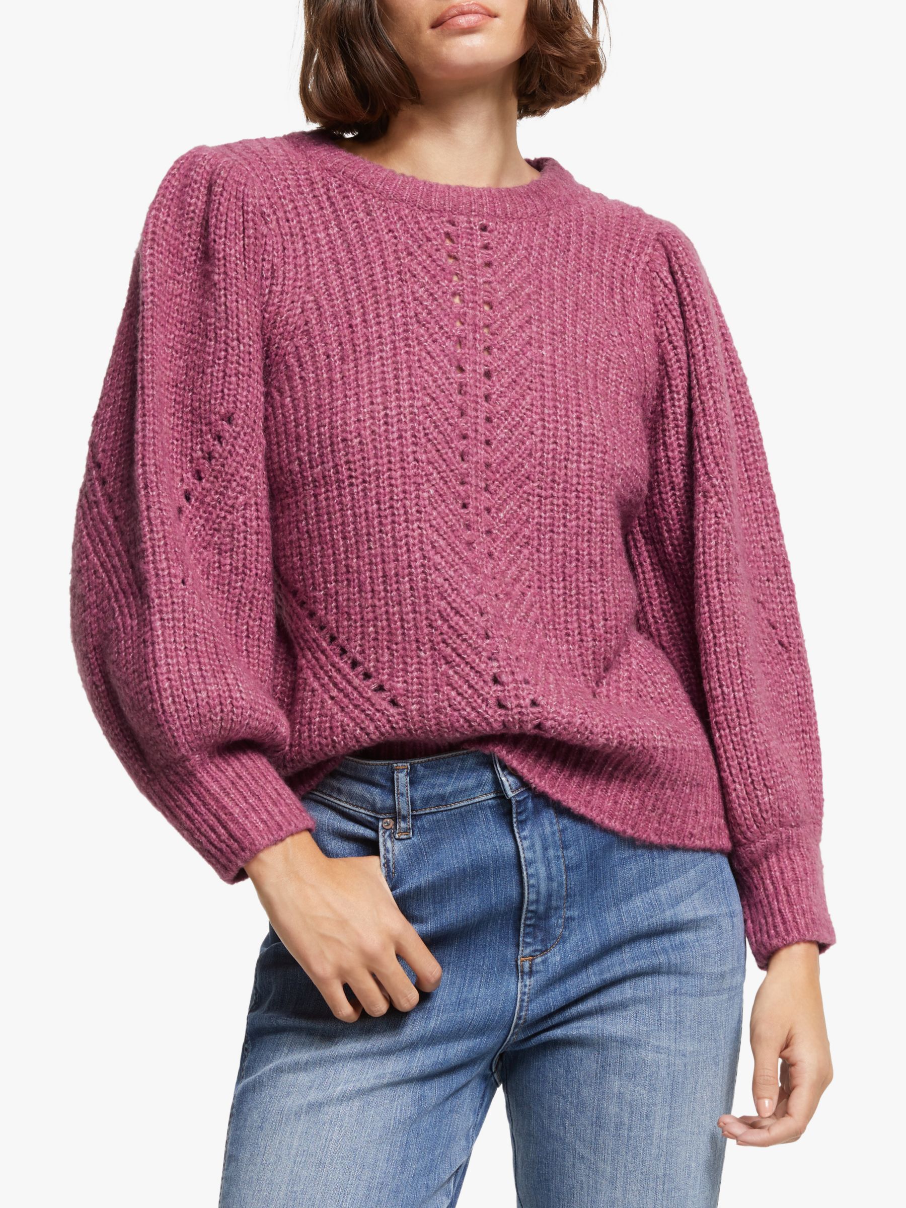 AND/OR Jasmin Puff Sleeve Textured Knit Jumper