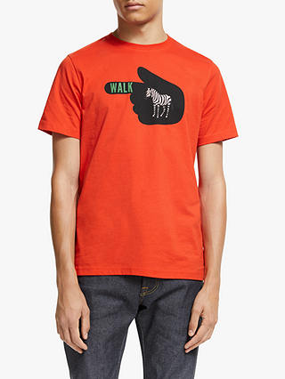 PS Paul Smith 'Walk' Print T-Shirt, Orange