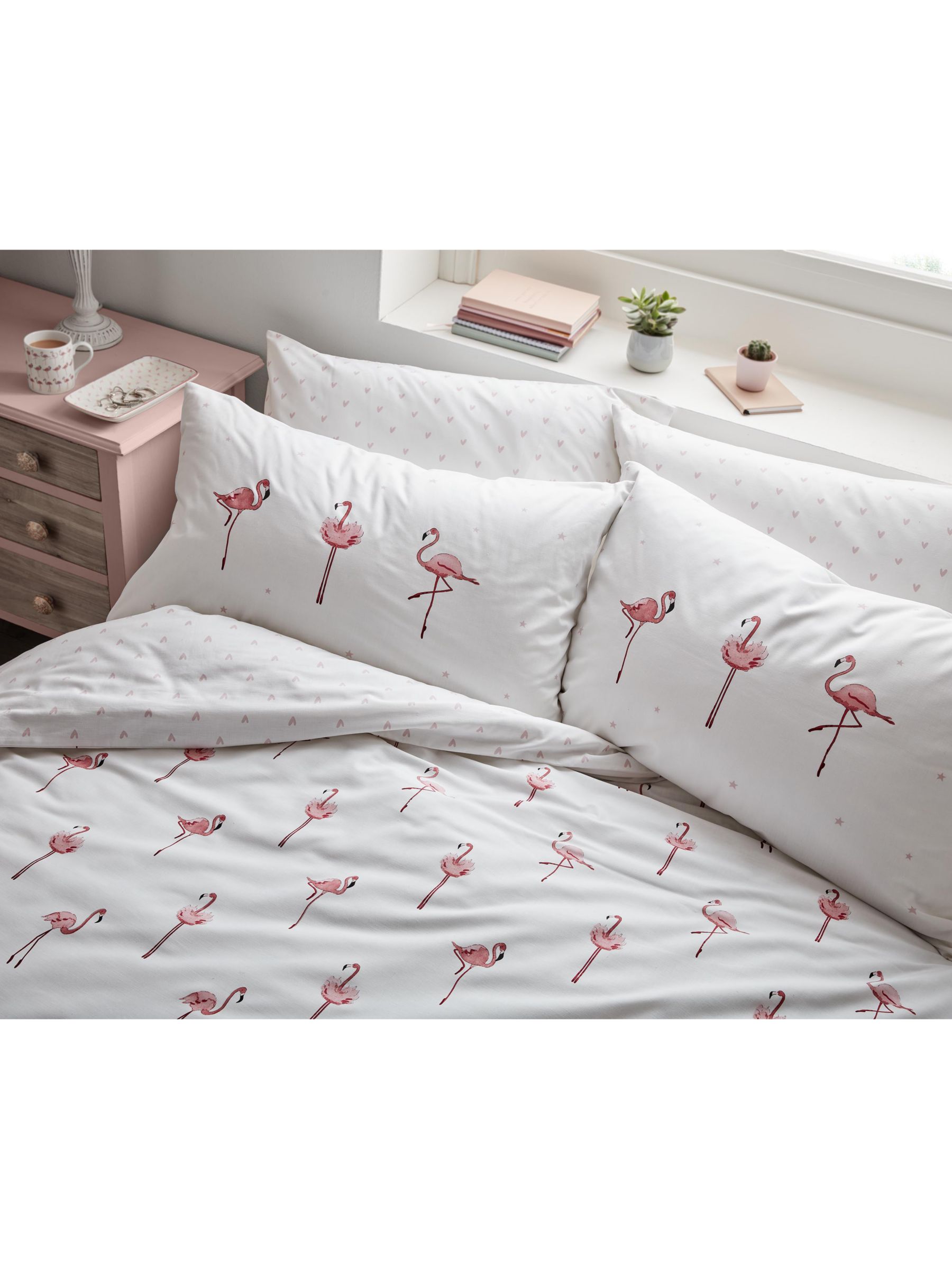 Sophie Allport Flamingo Duvet Cover Set White Pink At John Lewis