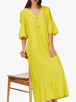 Brora Angel Sleeve Linen Dress, Mimosa