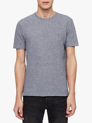 AllSaints Tonic Lupa Stripe Short Sleeve T-Shirt, White/Blue