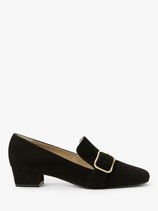 John Lewis & Partners Amelie Suede Low Heel Court Shoes, Black