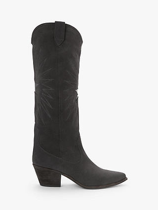AND/OR Uri Slim Suede Calf Boots, Grey