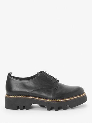 Kin Fayth Leather Chunky Cleated Sole Brogues, Black