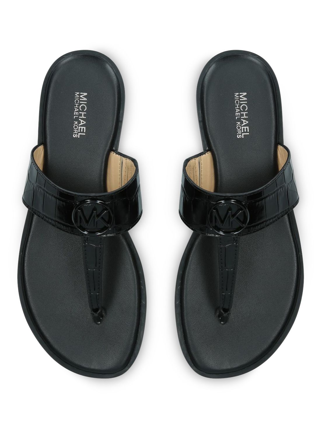michael kors black leather sandals