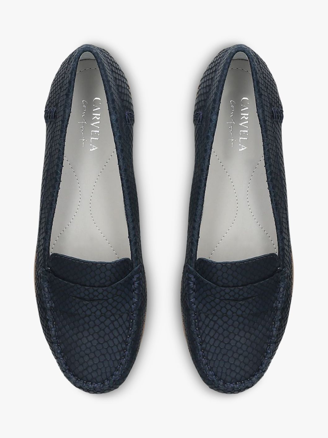 Carvela Comfort Cath Leather Loafers | Navy at John Lewis & Partners