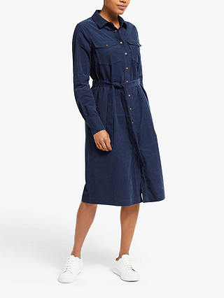 Collection WEEKEND by John Lewis Button Corduroy Shirt Dress, Navy
