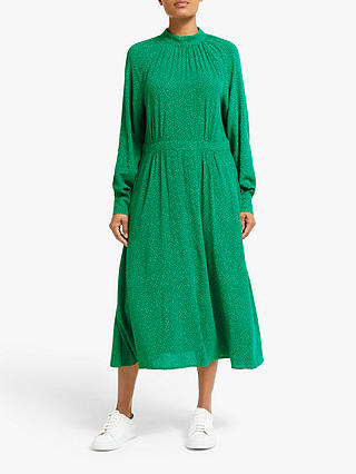 Collection WEEKEND by John Lewis High Neck Heart Print Midi Dress, Green