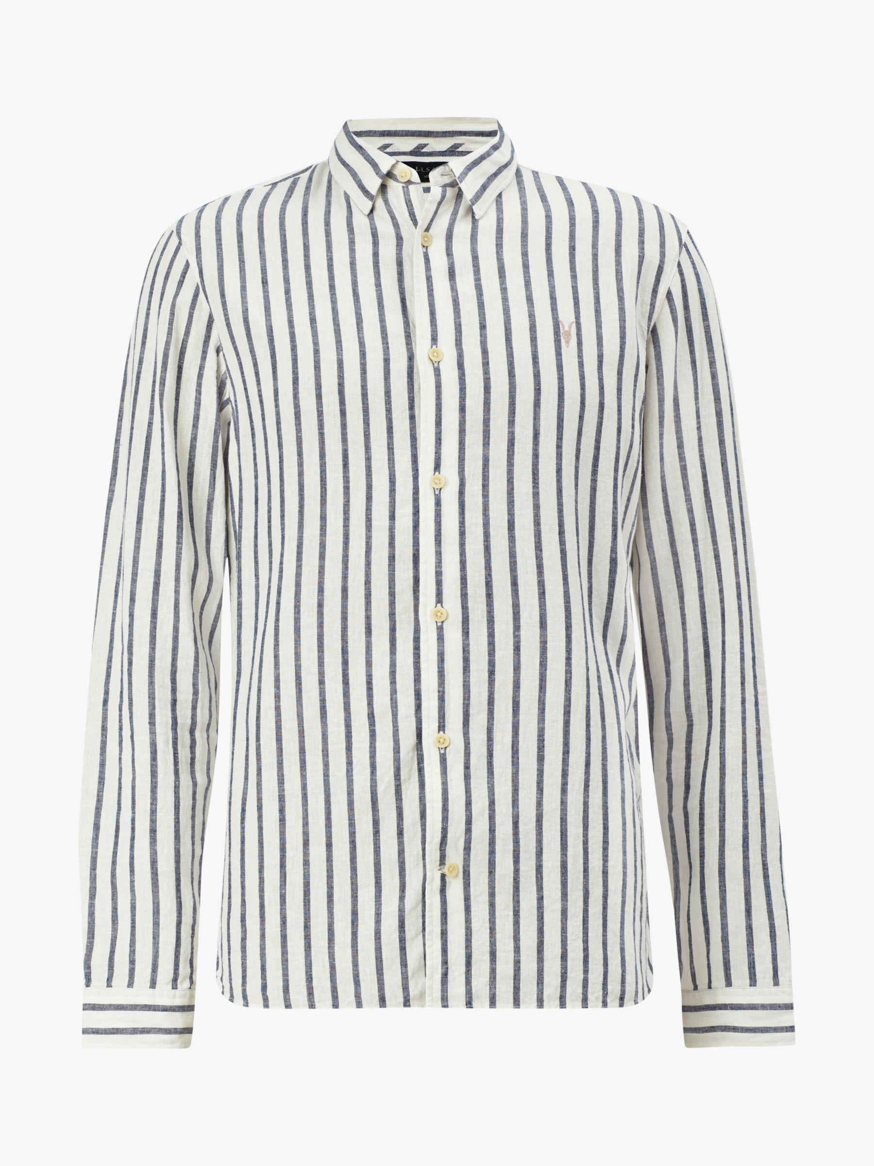 Allsaints Dedham Shirt White Ink Navy At John Lewis Partners