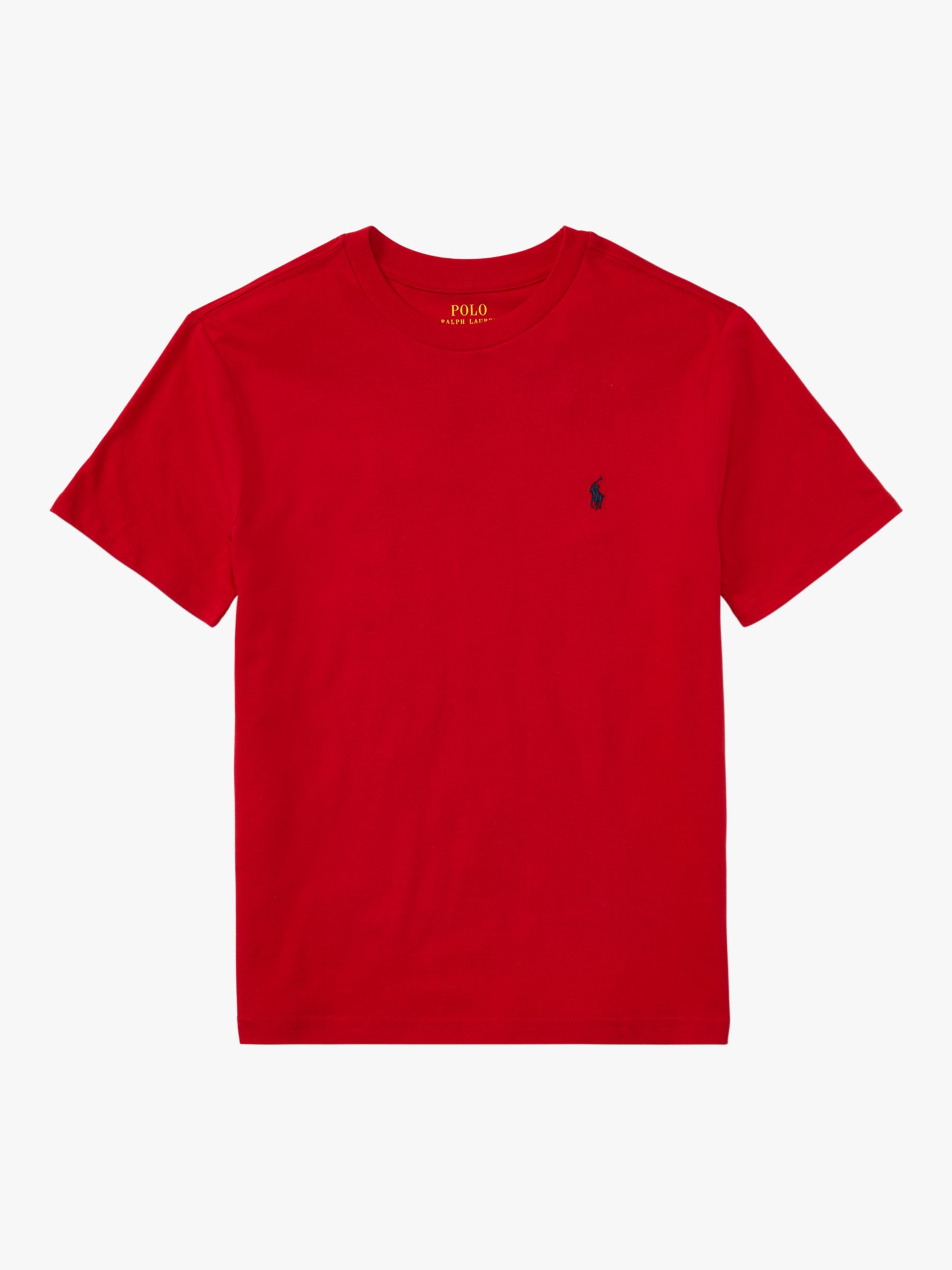 At passe personale Michelangelo Ralph Lauren Kids' Logo T-Shirt, Red at John Lewis & Partners