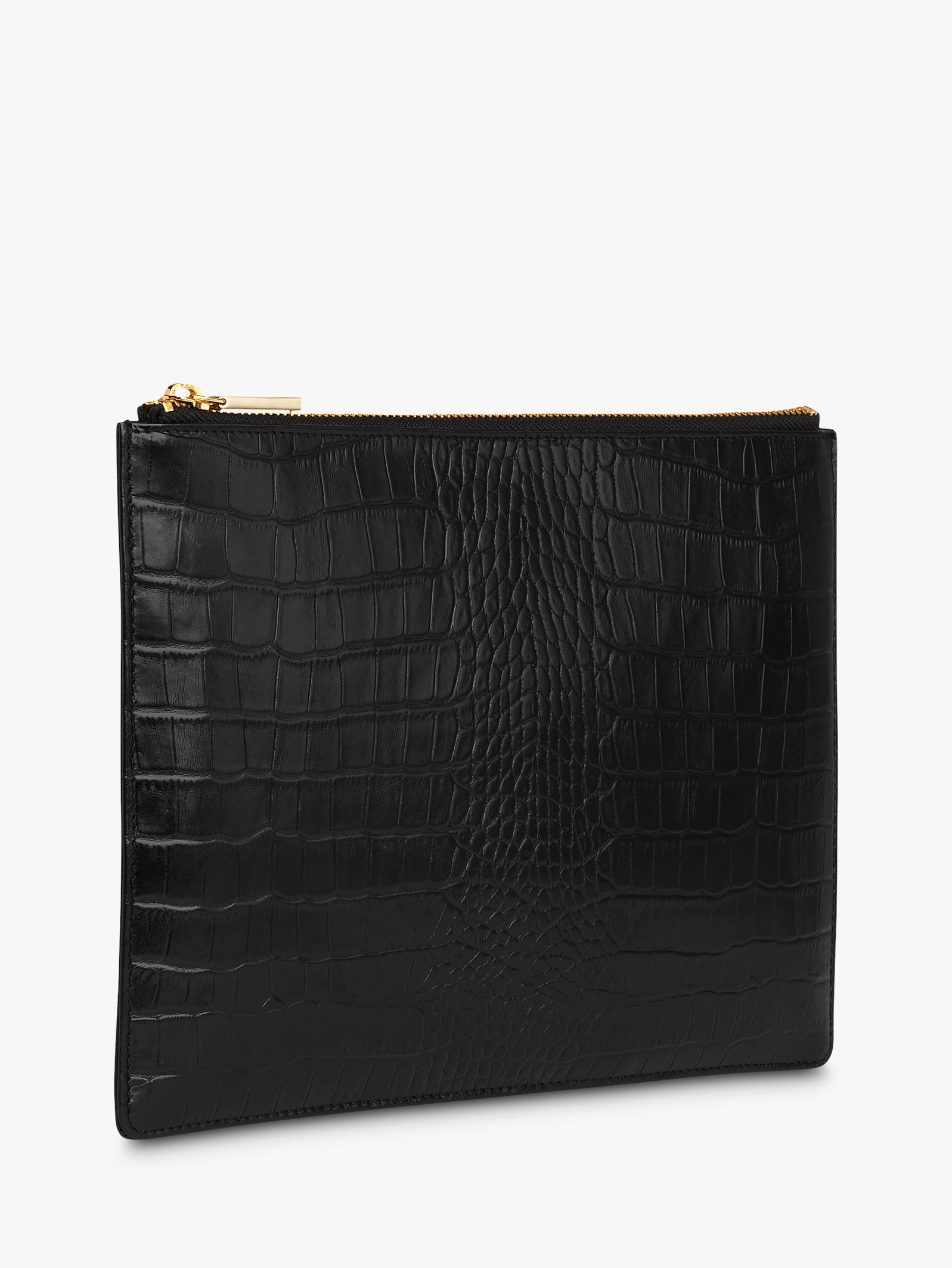 Whistles Shiny Croc Zip Leather Purse at John Lewis & Partners
