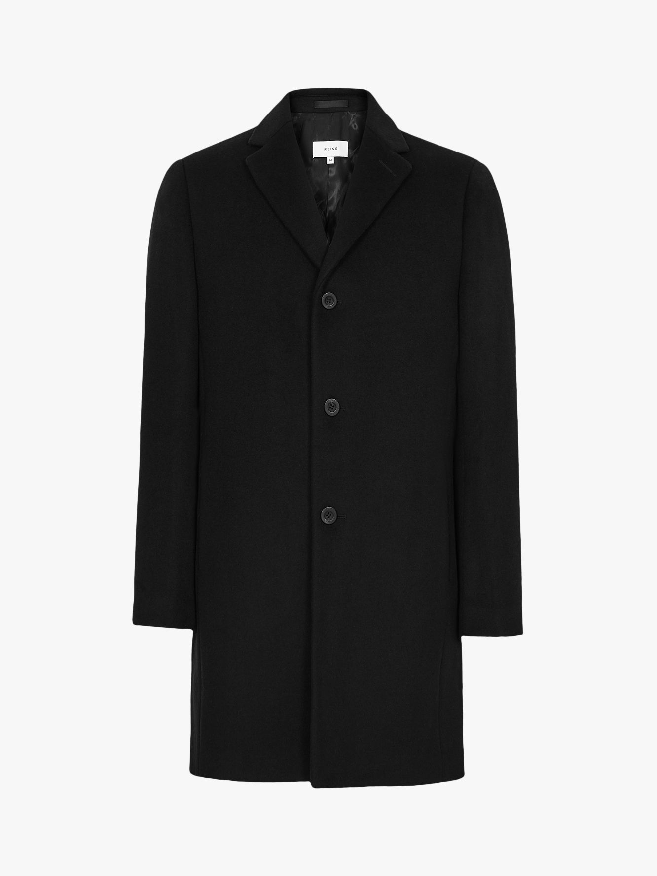 Reiss Gable Wool Epsom Coat, Black