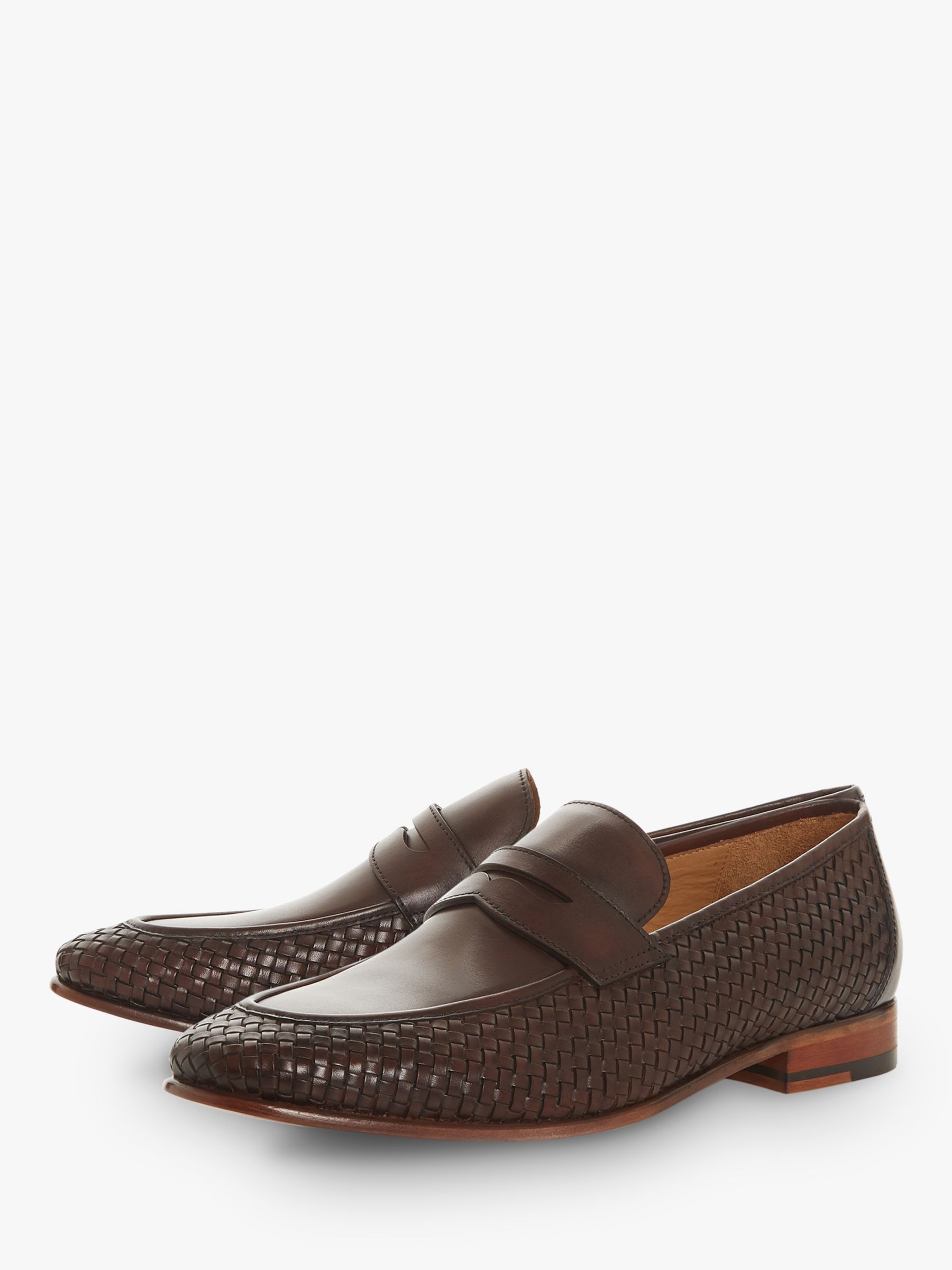 Dune Salvation Weave Leather Loafers