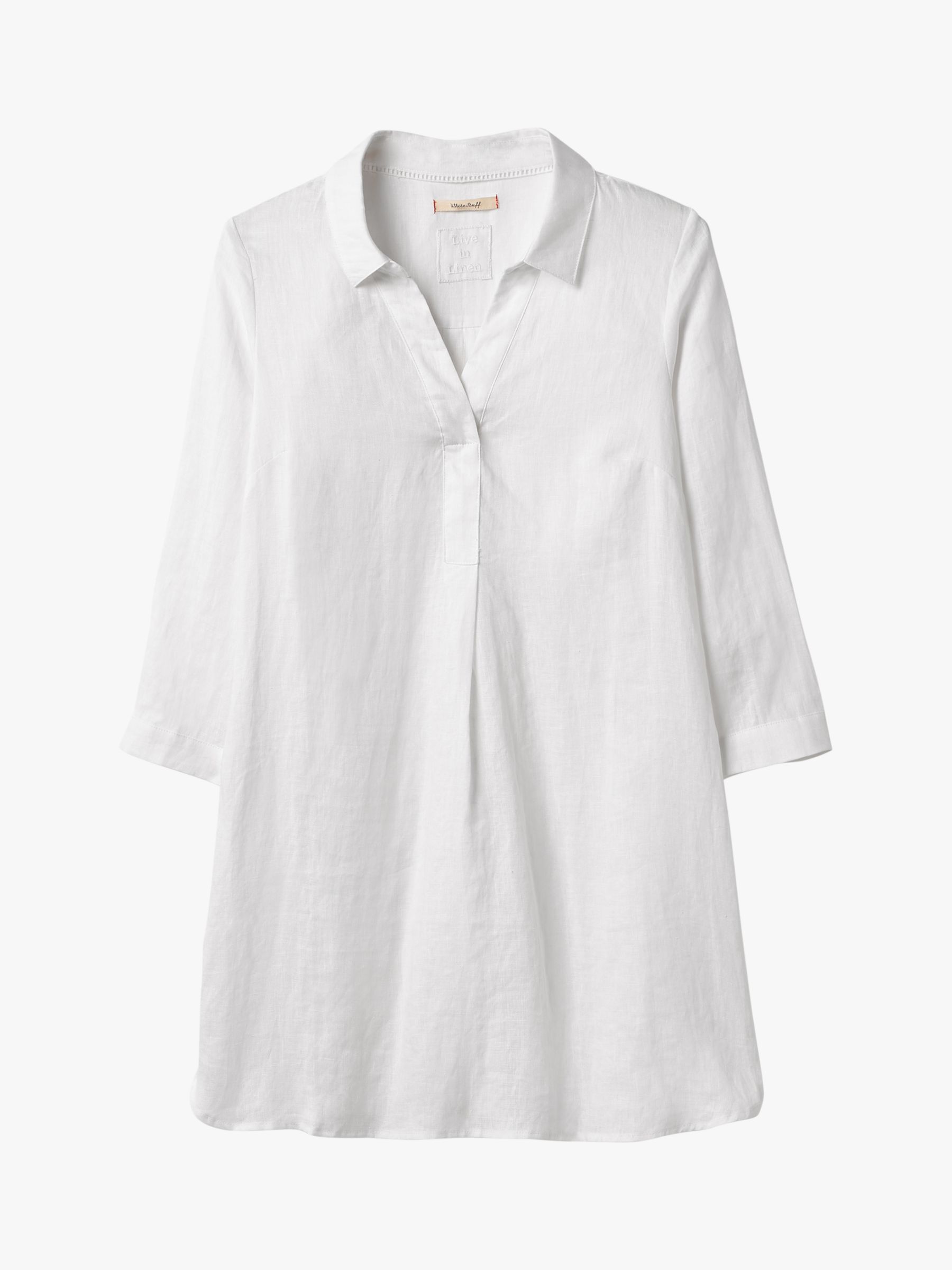 White Stuff Harper Linen Tunic, White at John Lewis & Partners