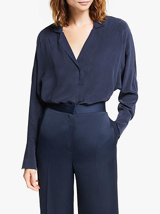 Modern Rarity Raglan Sleeve Silk Shirt, Blue