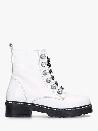 Kurt Geiger London Rina Leather Ankle Boots, White