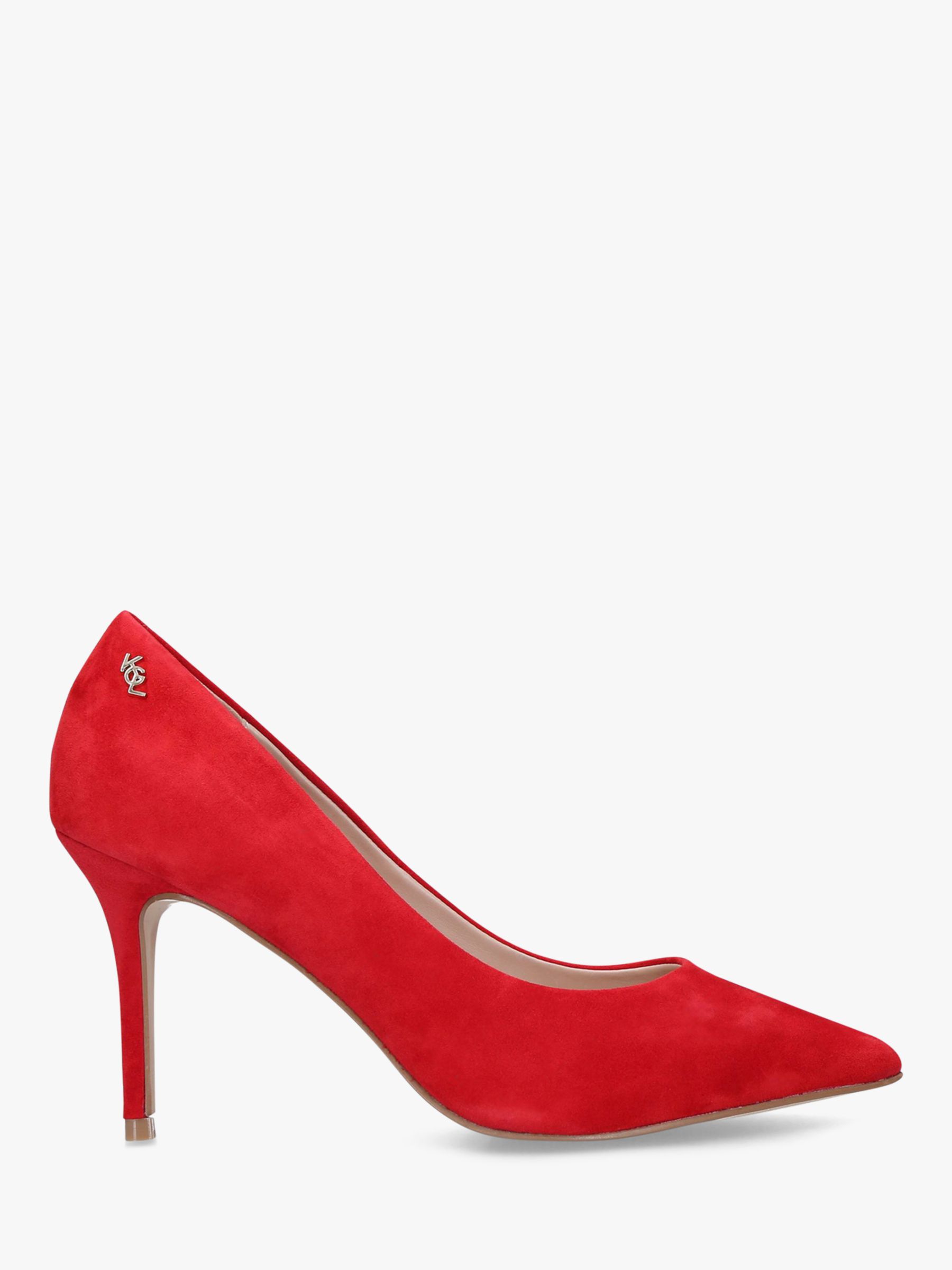 Kurt Geiger London Penina Suede High Heel Court Shoes, Bright Red