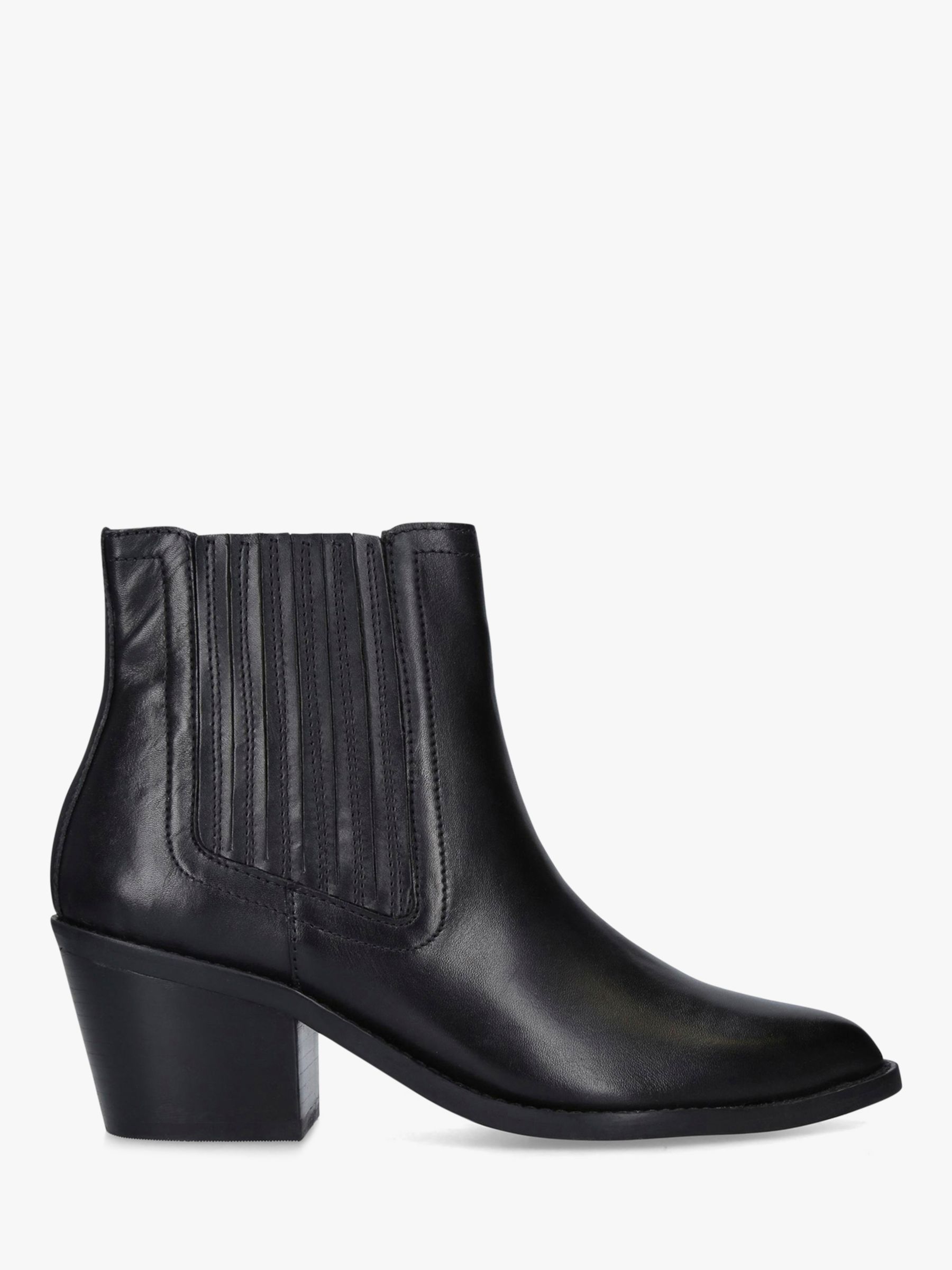 Kurt Geiger London Sylvie Leather Block Heel Ankle Boots, Black