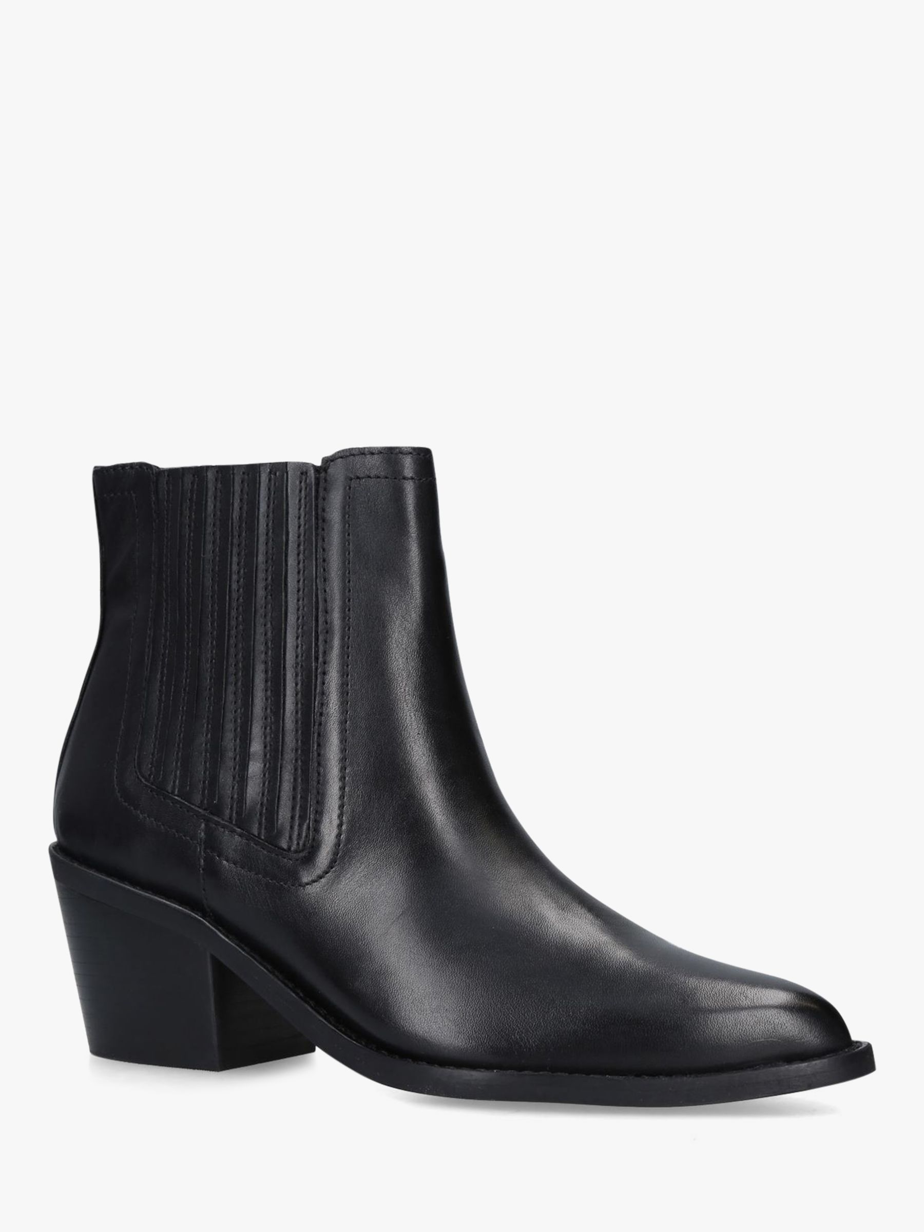 Kurt Geiger London Sylvie Leather Block Heel Ankle Boots, Black