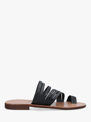 Kurt Geiger London Deliah Multi Strap Flat Sandals, Black