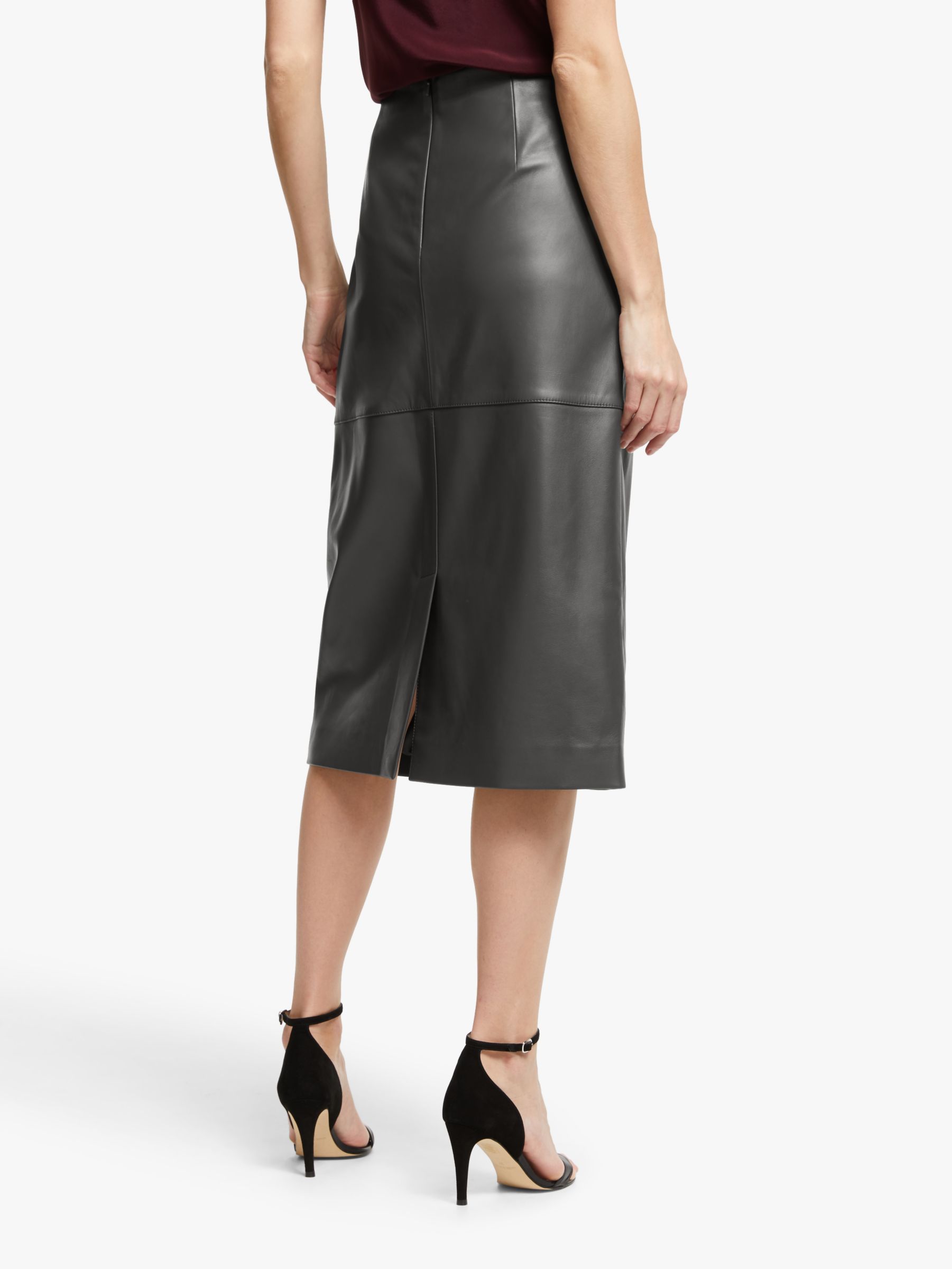 Modern Rarity Leather Skirt, Grey