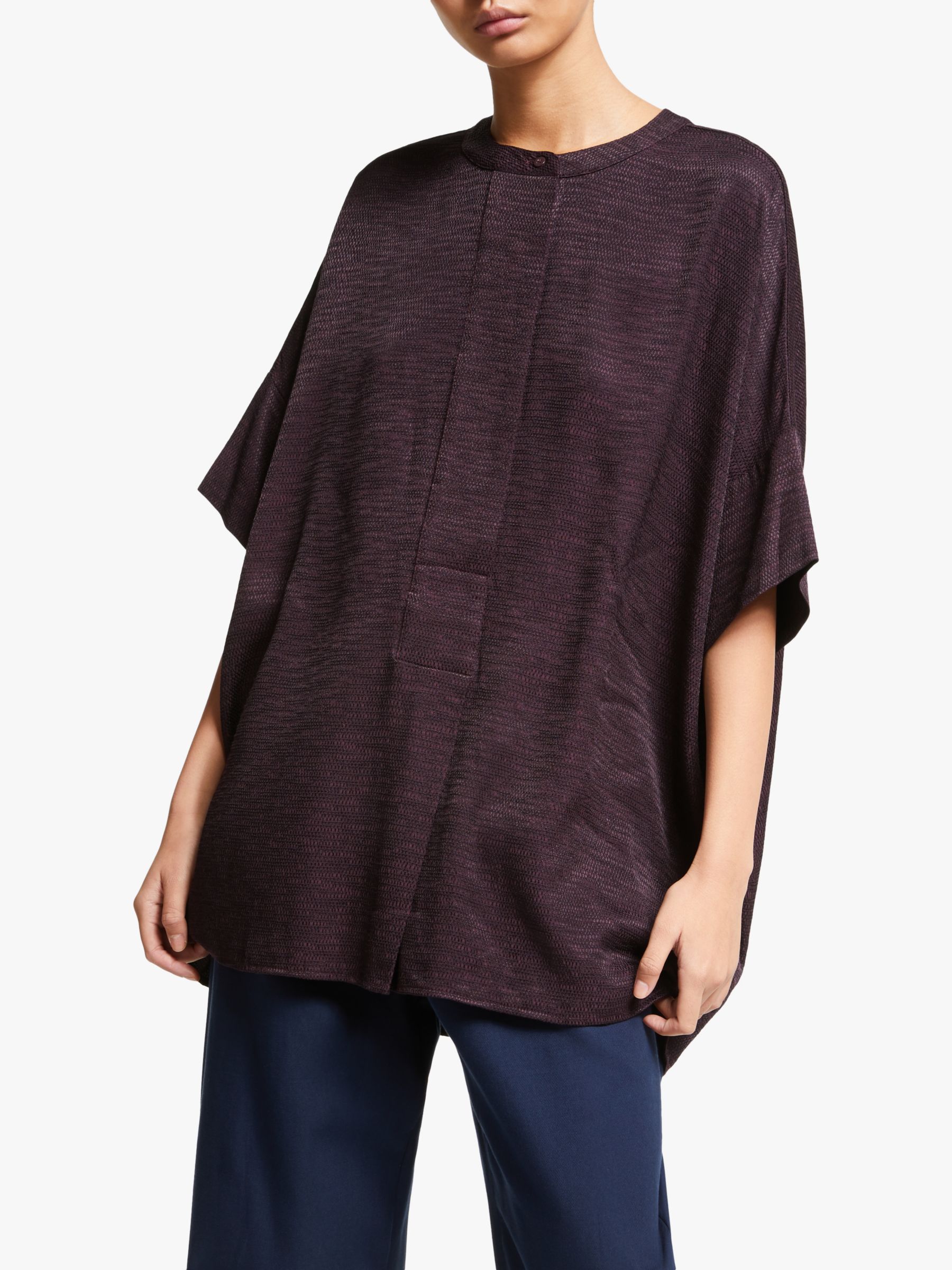 Kin Jacquard Oversized Shirt, Dark Purple