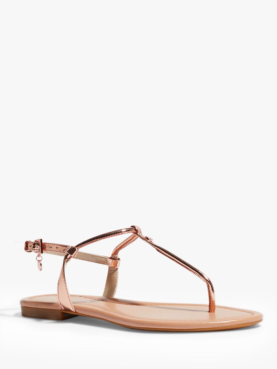 Karen Millen Flat Thong Sandals, Rose Gold